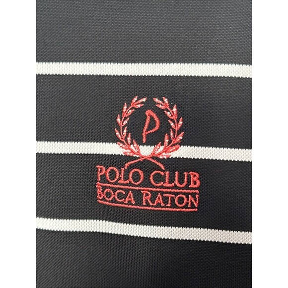 FootJoy FJ Athletic Fit Golf Polo Club Boca Raton Florida LARGE Striped Preppy - Picture 2 of 5